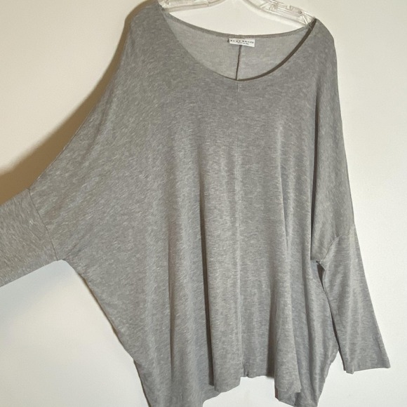 Bryn Walker Top Womens Large Gray Dolman Sleeve Scoop Neck Tunic USA Oversized - Picture 4 of 15